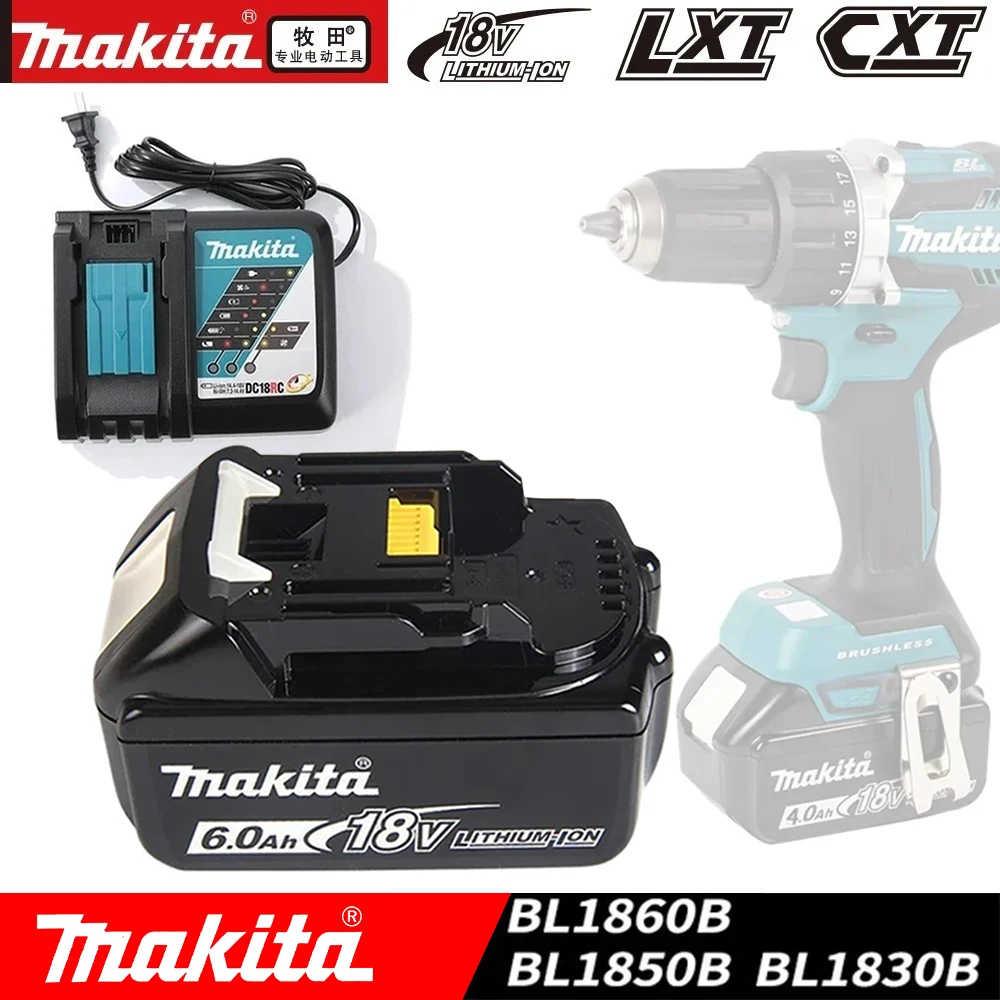 Новый перезаряжаемый литий-ионный аккумулятор Makita 18 в 6000 мАч, для электроинструмента LXT BL1860B BL1860 BL1850, сменный аккумулятор