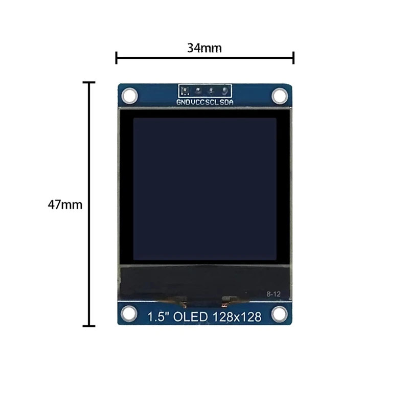 1.5 Inch 4PIN OLED Module Display Screen SH1107 Drive IC 128X128 IIC I2C Interface For 51 STM32 P22101 P22102