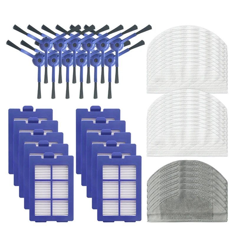 

48PCS Replacement Parts For Eufy Robovac X8 Hybrid Robot Vacuum Cleaner Side Brush Mop Cloths Hepa Filter Accessories