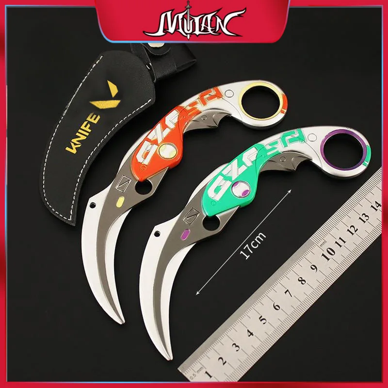 

17cmValorant Melee Weapon Velocity Karambit Alloy Model Uncut Safe Cosplay Knife Peripheral Bali Song Knife Samurai Toy for Kid