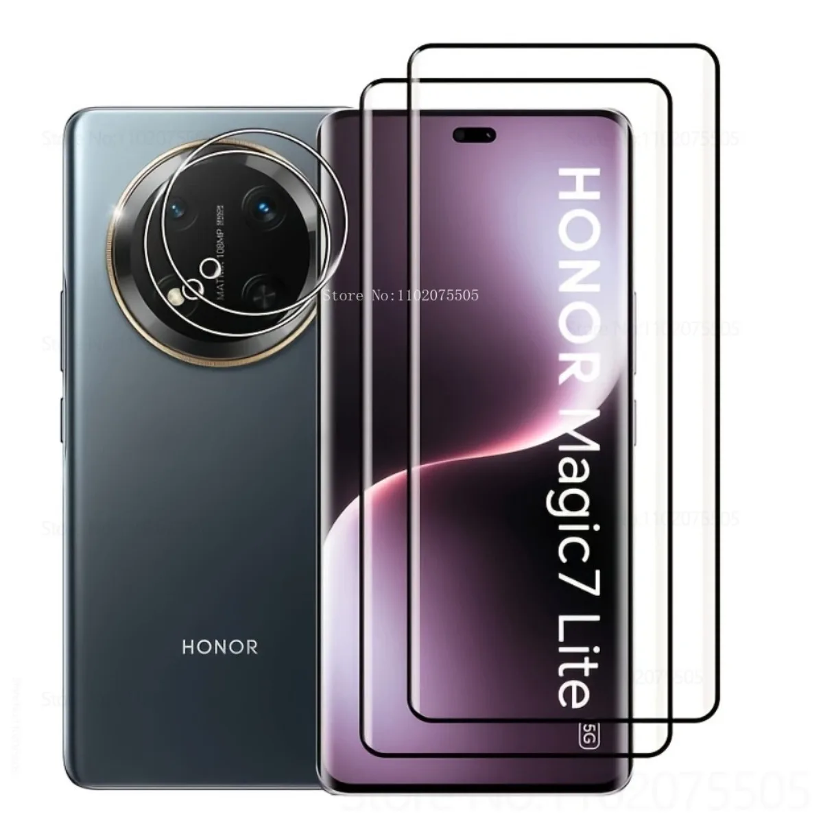 Ultra HD Black Edge Tempered Glass & Camera Protector Set - 2-Pack