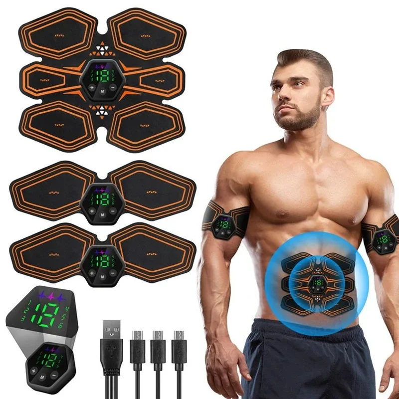 Muscle Stimulator Electric Abdominal Trainer Body Slimming Massager Home Gym Equipment USB Rechargeable