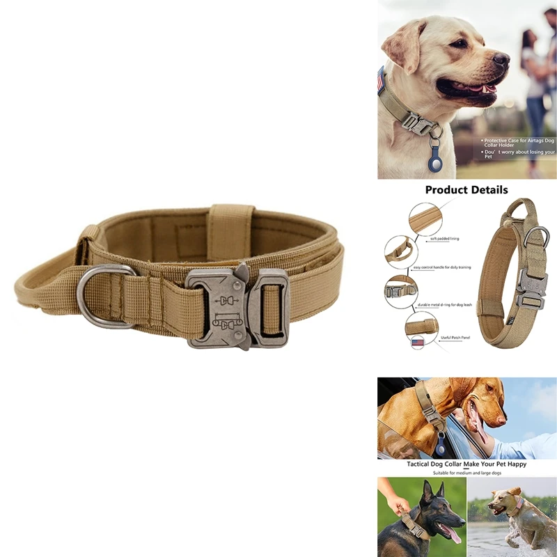 

Dog Collar, Adjustable Training Nylon Dog Collar With Control Handle