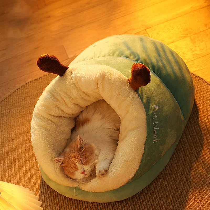 

Deep Sleep Cat Bed Warm Pet Slipper Nest Indoor For Small Dogs Kitten Warm Sleeping Bag Cushion Cat House Washable