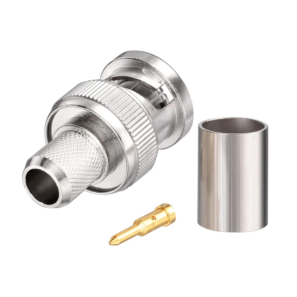 Nickel BNC Male RF Coaxial Connector for Cable