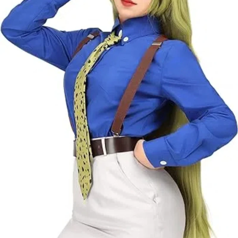 Nanami Cosplay Kostuum Kento Uniform Slim Fit Dames Shirt Met Stropdas Jarretelbril Anime Jujutsu Prop Cravat Outfit Cadeau