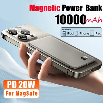 10000mAh Ultra Thin MagSafe Power Bank, Magnetic Wireless Fast Charging 1