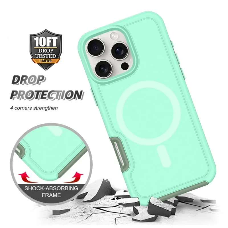 Luxury Matte Magnetic Shockproof Phone Case with Dual Layer Protection