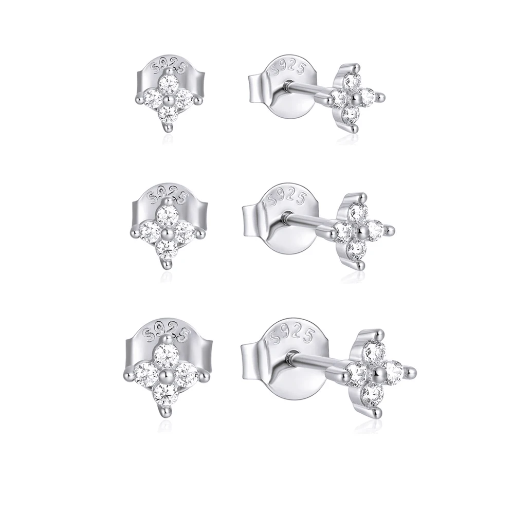 QooLady Ohrstecker aus echtem 925er-Sterlingsilber, kubischer Zirkon, Glücksblatt-Blumen-Ohrstecker für Frauen, Bankett, Party, edler Schmuck, Geschenke, SE026 – Detail 6