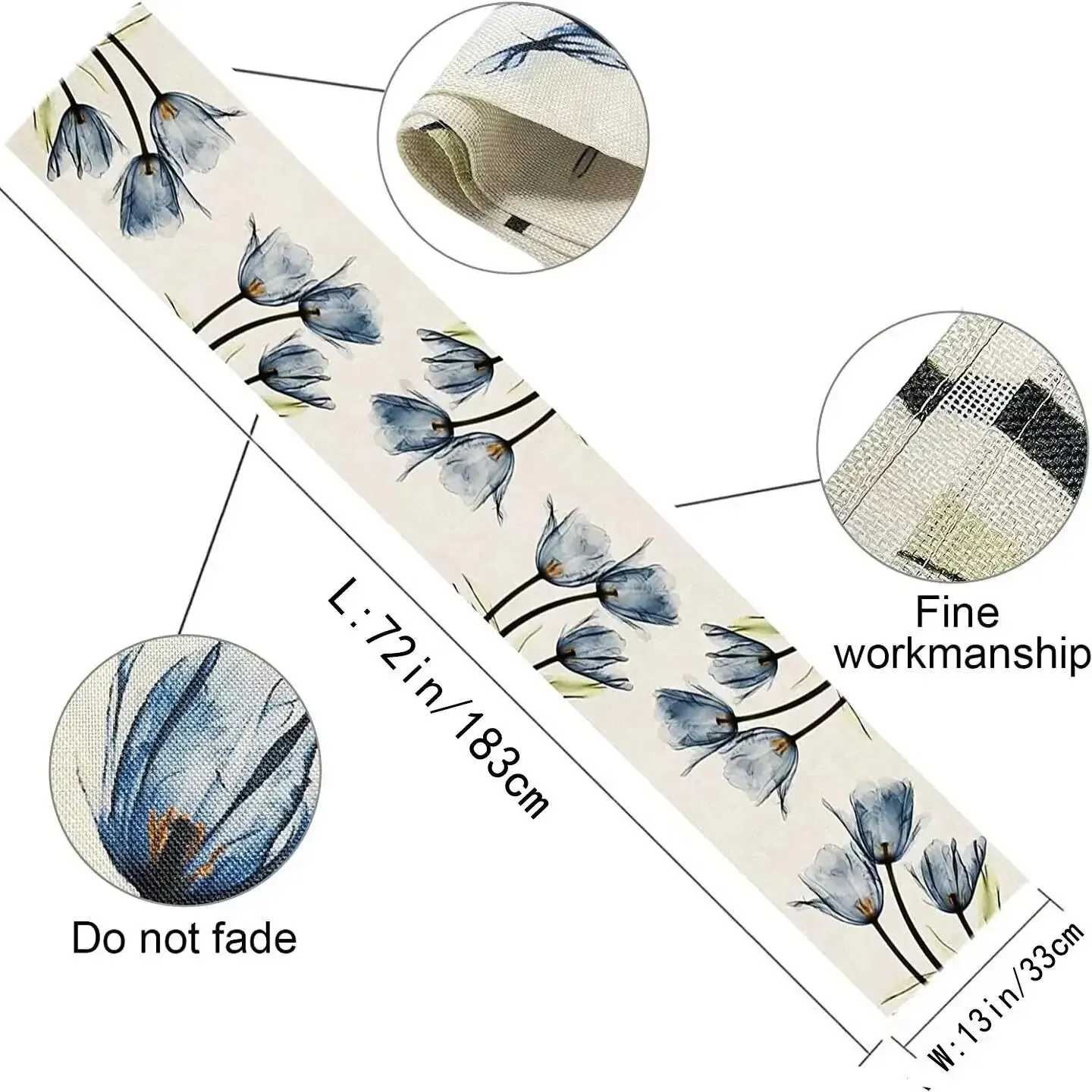 Tulip Linen Rustic Table Runner 2