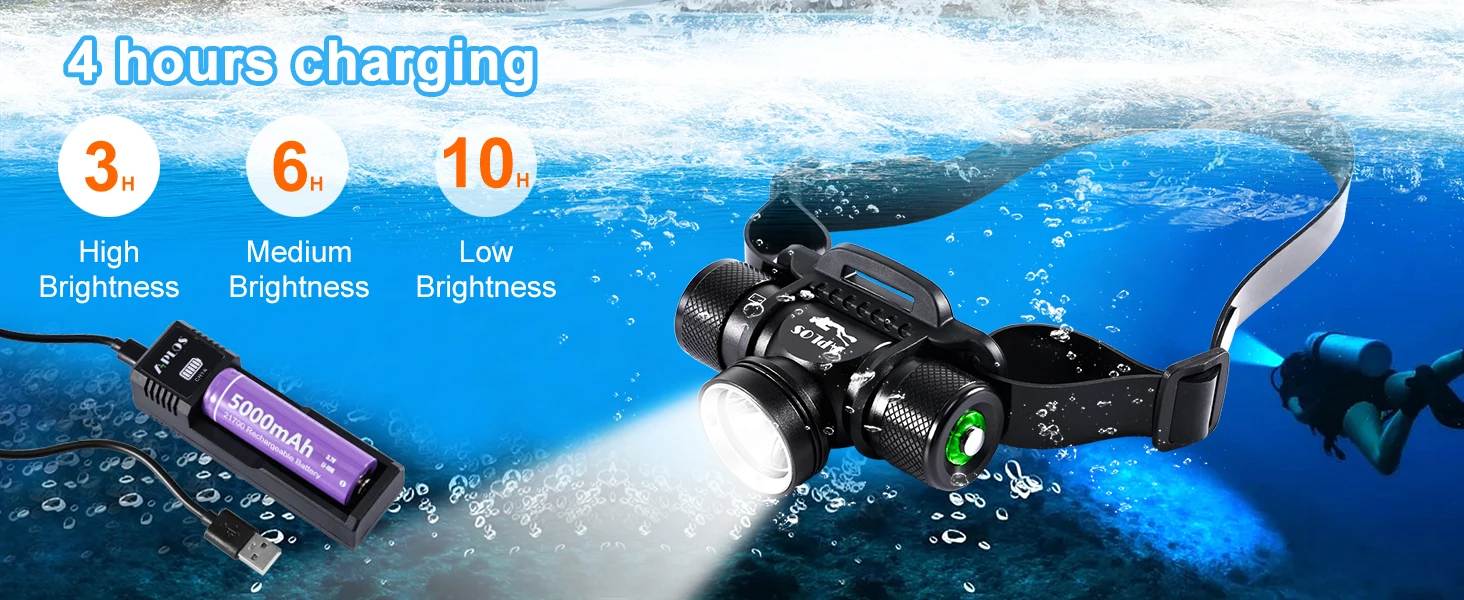 APLOS-H900 LED farol de mergulho, 60 m