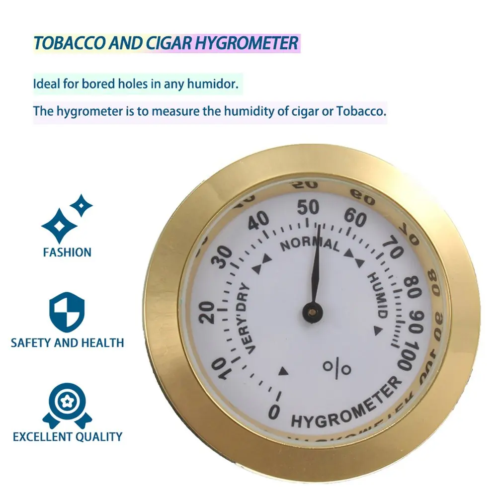 Description Picture 3 of itemMini Cigar Hygrometer Moisture Meters Cigar Accessories Tobacco Pointer Hygrometer For Humidor Smoking Humidity Sensitive Gaug