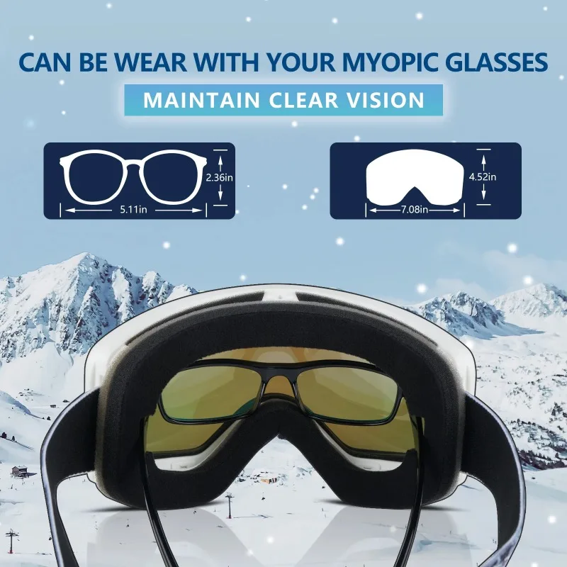 OBAOLAY Ski Glasses Magnetic Skiing Goggles with Replaceable Lens Snowboard Goggles for Snow Sport Glasses 5