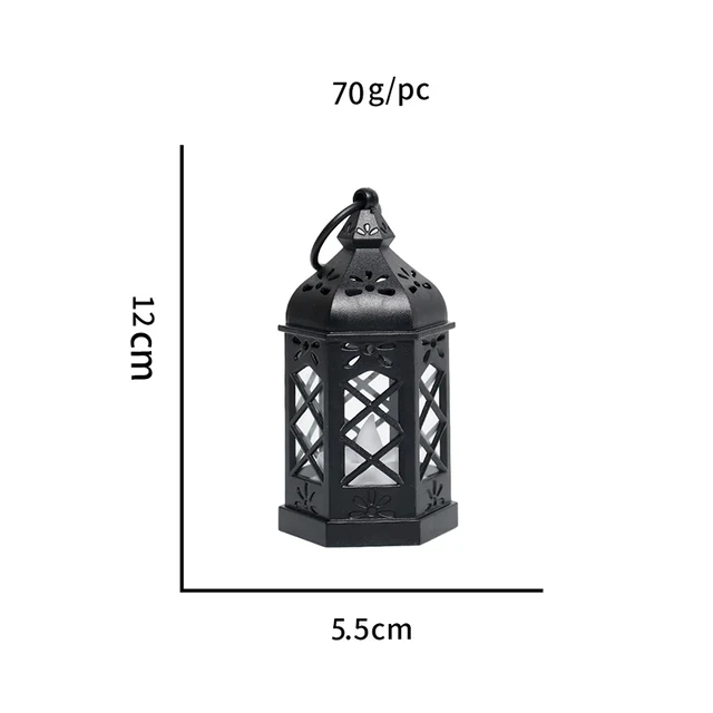 Lampe de bureau rétro, décoration d'ambiance, cadeau créatif, lampe à vent hexagonale, bougie, lampe à vent Led, Portable, petit cheval 6