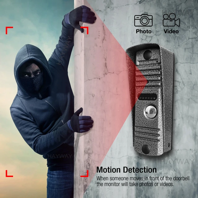 Hayway Tuya Wireless Video intercom Kit 10 "IPS Full Touch Screen 1080P Camera With Mobile Detection Support one-key Unlock 5