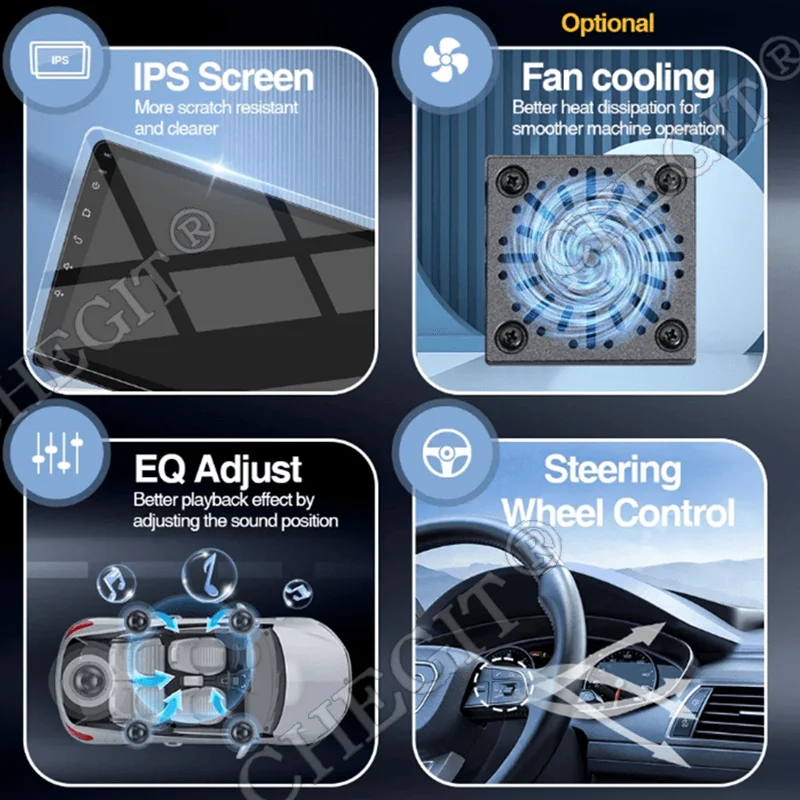 2Din Android 13 7/9/10'' Wireless Carplay Universal Radio 64G BT Car Radio Multimedia Stereo For toyota Hyundai Kia Volkswagen