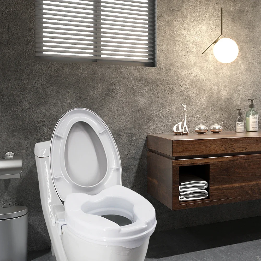 Raised Toilet Seat Lift Safety Height Elevated Tightening Disabled Elder Pregnant Toilet Seat Cover Clamps Bathroom Fixture toilet seat cover,toilet seat accessories