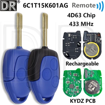 Great 6C1T-15K601-AG 4D63 Chip 433MHz KYDZ Or Rechargeable PCB FO21 Blade Car Remote Key For Ford Transit WM VM 2006-2014 1
