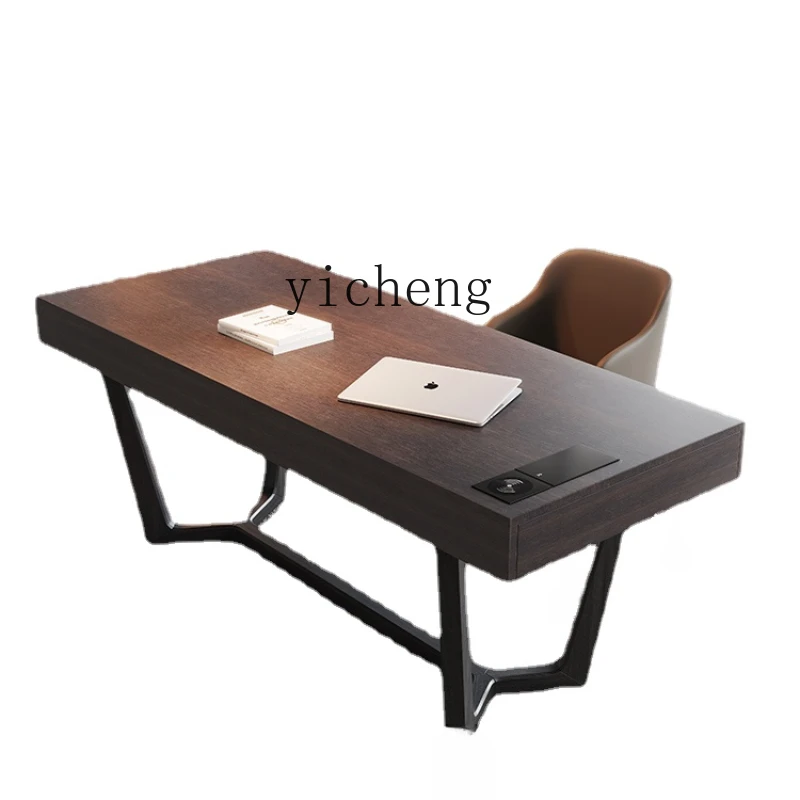 

ZC Solid Wood Desk Modern Minimalist Living Room High-End Study Desk Designer Minimalist Office Table