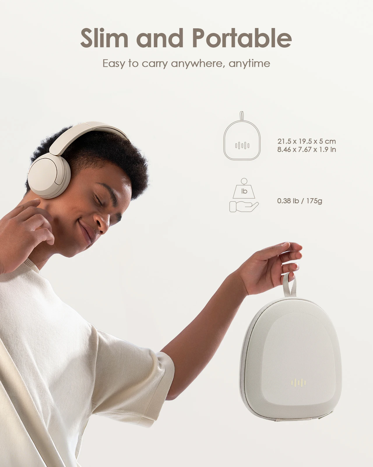 Shockproof & Dustproof Hard EVA Headphone Carrying Case with Multi-Pocket Storage