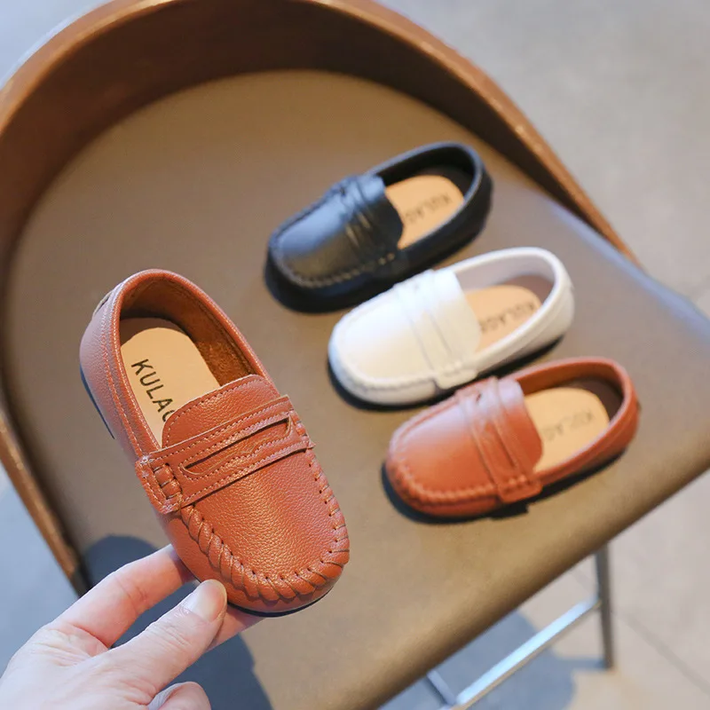 New Leather Shoe Fashion Simple Versatile Girl Shoes Classic Light Princess Shoes Trendy Autumn Boy Shoe Flat Daily Child Shoes 2