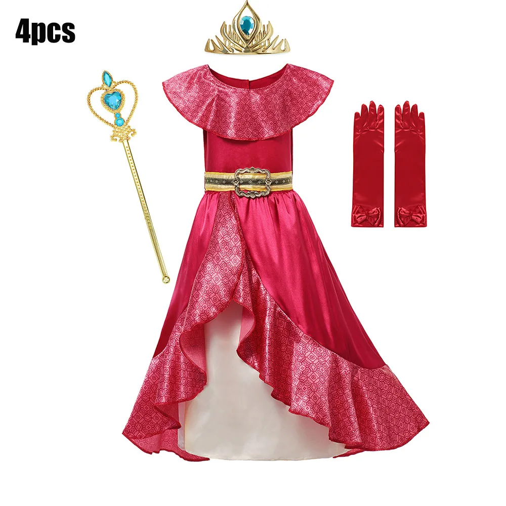 Disney Elena of Avalor Princess Costume For Girl 2024 Carnival Party Children Clothing Birthday Cosplay Ball Gown Outfit Dress