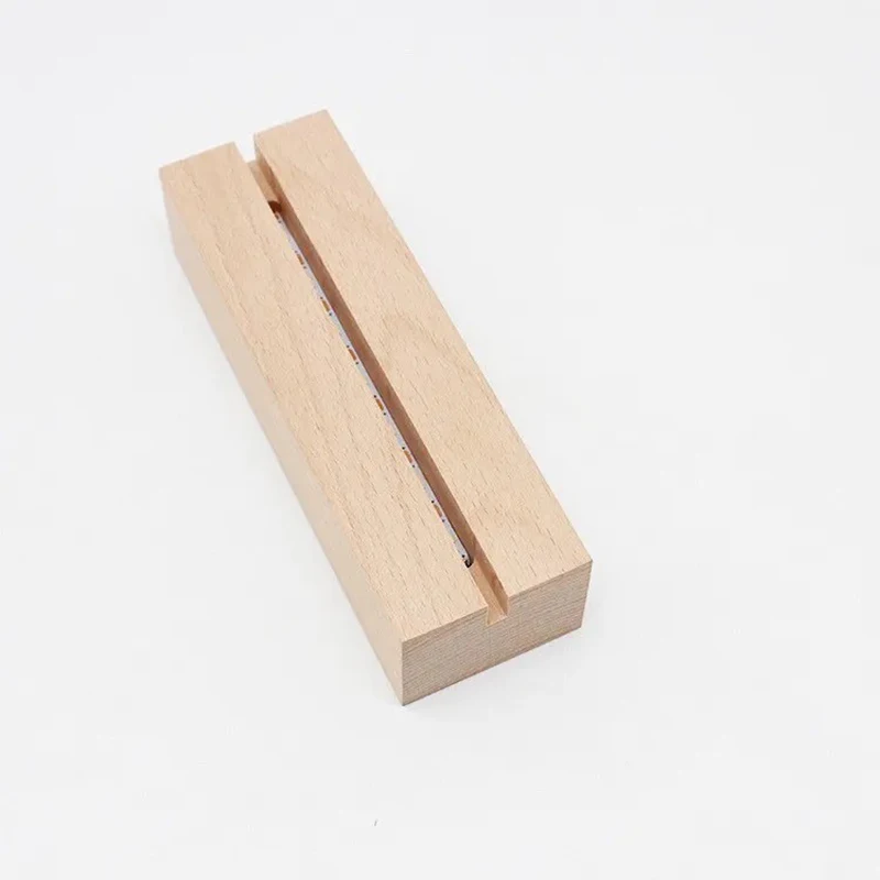 Wood Led Lamp Holder AAA Battery Powered for Personalized 3D Exhibition Wedding Acrylic Plexiglass Resin Table Night Lights