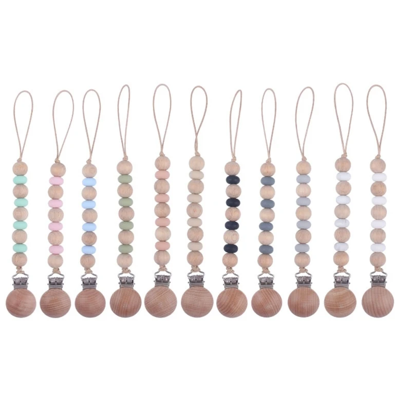 

Держатель для сосков ручной работы, Буковый держатель для сосков, пустышек, сосков для прорезывания зубов, держатель для моляров, игрушек для младенцев