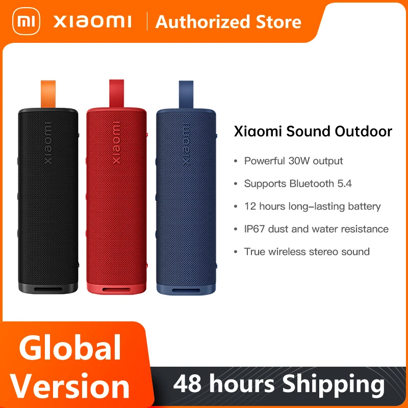 רמקול חכם חיצוני של שיאומי, גרסה גלובלית, Bluetooth 5.4, עמידות לאבק ומים בתקן IP67, סוללה עמידה עד 12 שעות.