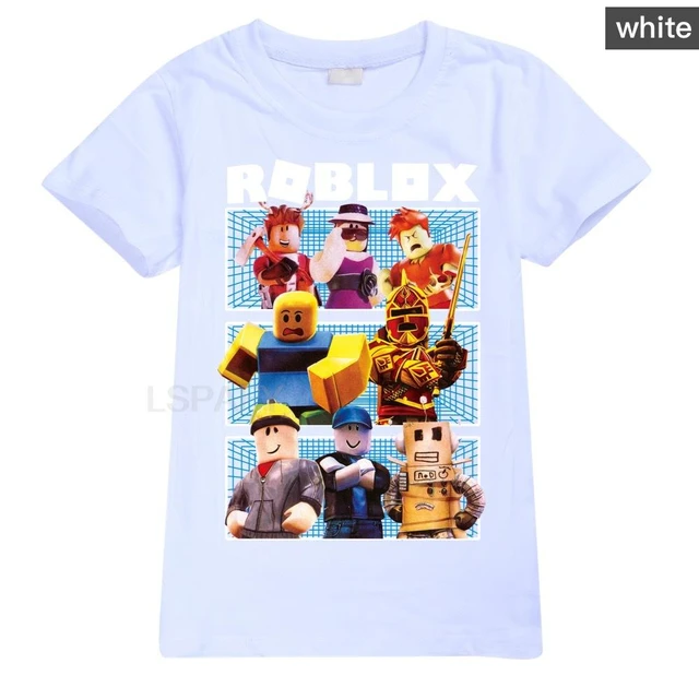 Kids Roblox Print Casual T-shirt Tops Boys Girls Cartoon Summer Crew Neck  Tee Shirts Casual Pullover Tops