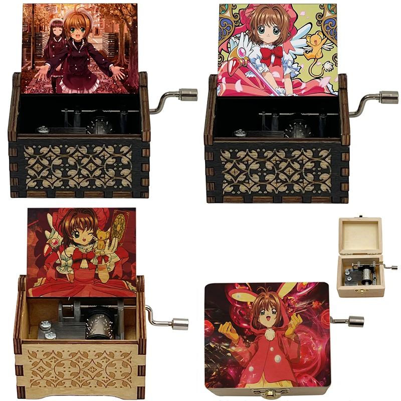 Anime Cardcaptor Sakura music CATCH YOU CATCH ME HAND Wood Music Box For Girls Daughter Toys New year Christmas gift