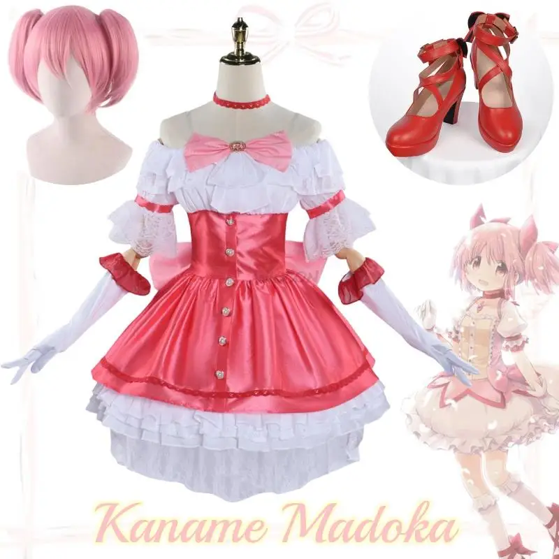 

Kaname Madoka Anime Puella Magi Madoka Magica Cosplay Costume Clothes Wig Shoes Cosplay Walpurgisnacht Rising Cosplay Woman Set