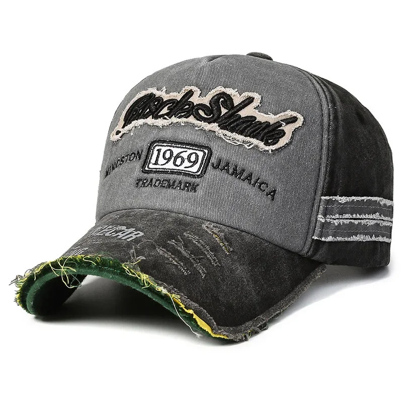 Hot Sale Unisex Washed Cotton Vintage Cap Letter Embroidery Baseball Cap Men And Women Outdoor Sports Hats 2