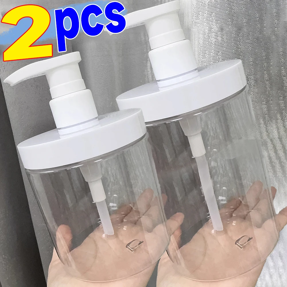 Refillable Wide Mouth Pump Bottle Dispenser for Soap or Travel Essentials (500ml/1000ml)