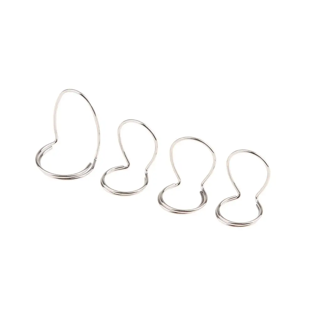 Pack Of 4 Guitar Finger Picks for Guitar Bass Accessory Silver