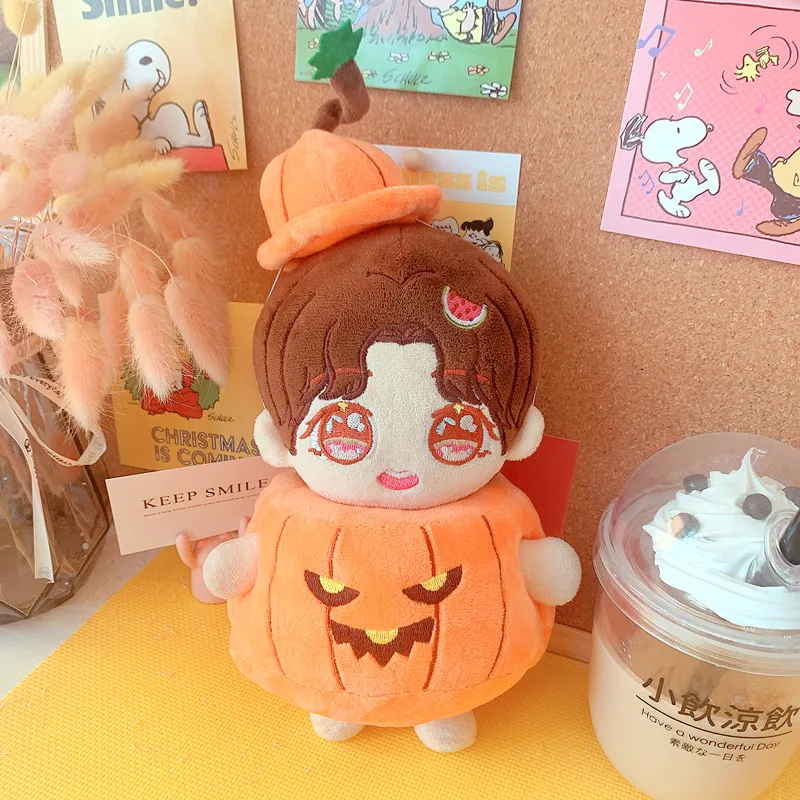 20cm Doll Clothes for Halloween Pumpkin Costume Kawaii Anime Plush Idol Dolls Stuffed Customization Toys Fans Collection Gifts