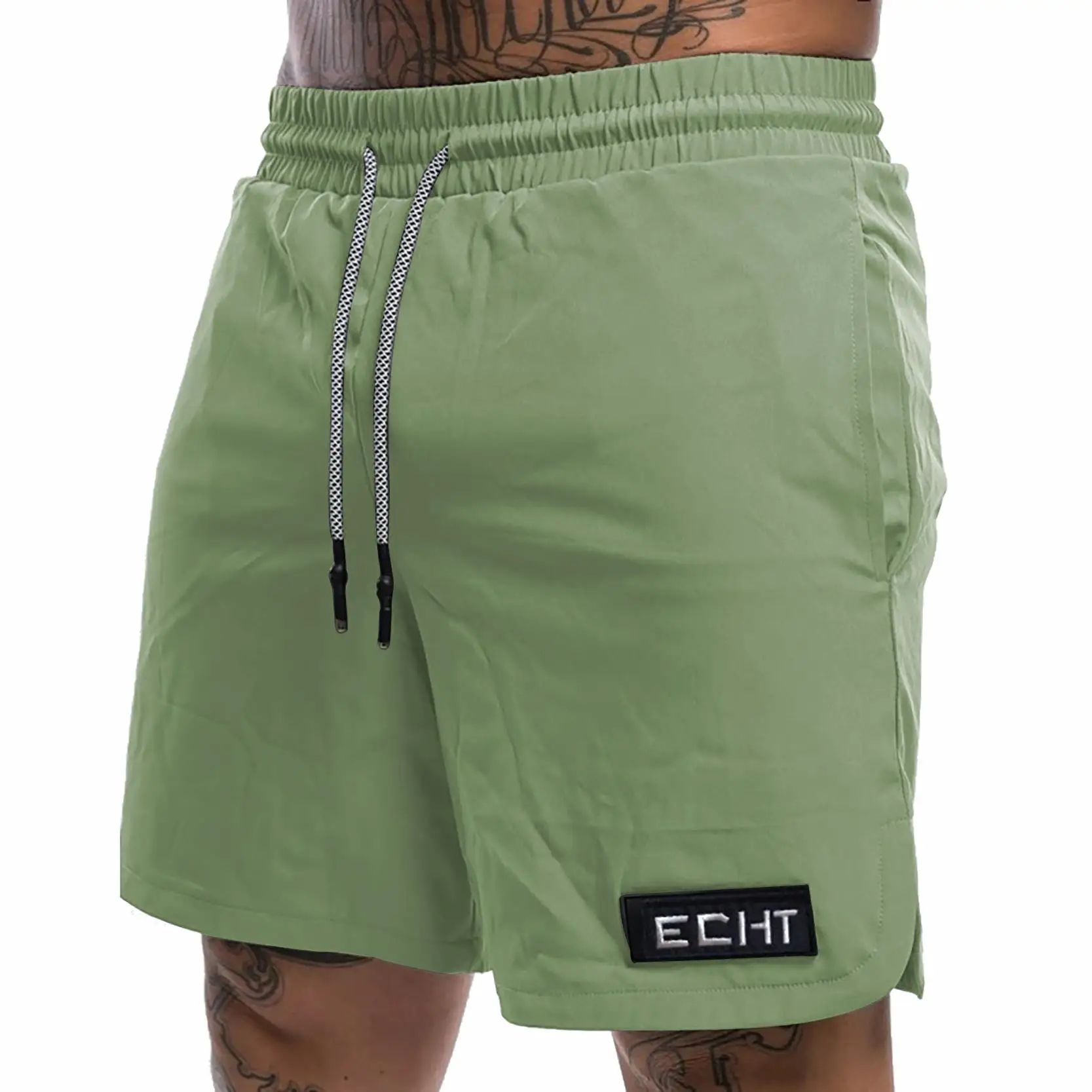 Moletom de cordão masculino e feminino, cor sólida, secagem rápida, shorts de tecido frio, nylon, mesmo estilo, solto, cinco 6