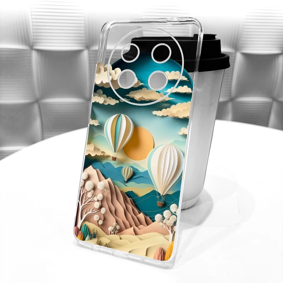 Cute Cat & Peacock Painted Soft Silicone Case - Enhanced Protective Cover