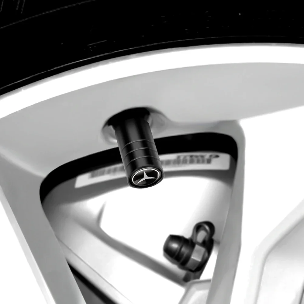메르세데스-벤츠 AMG A B C E G 클래스 CLA W211 W203 W204 W210 W124 W205 4개 자동차 휠 타이어 스템 밸브 캡 액세서리