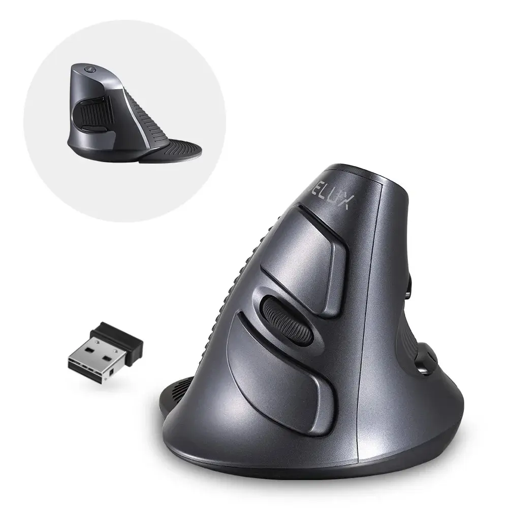 Wireless Mouse DELUX Vertical Wireless Mouse 2.4G Wireless Ergonomic Mouse with 3 Adjustable DPI 6 Buttons Removable Wrist Rest Official Micee
