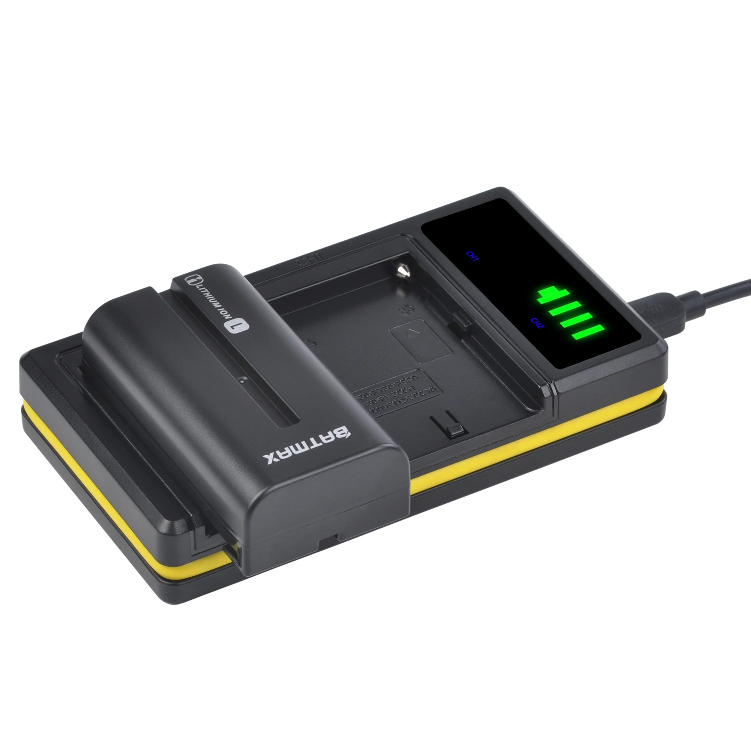 Фото Аккумулятор Batmax NP-F550 NP-F570 + двойное зарядное устройство USB со светодиодной подсветкой для фото №5