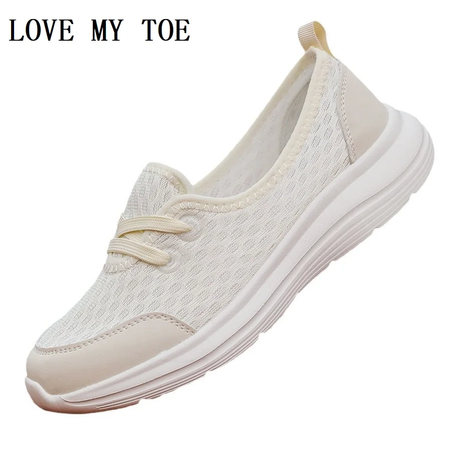 Shoes Woman 2024 Trend Summer Casual Mesh Light Soft Lazy Silp On Breathable Women Sneakers Flats Platform Sport Ladies Trainers