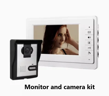Visual Intercom 7 Inch Video Door Bell Kit  Camera  Monitor Night Vision Visual Doorbell  Lock Sytesm 1