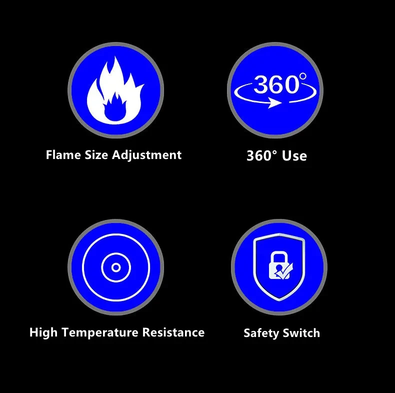 Description Picture 4 of itemJOBON Outdoor Windproof Direct Fire Metal Turbine Torch Lighter Kitchen Barbecue Camping Cigar Igniting Tool Creative Men's Gift