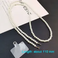 Longue lanière de téléphone portable, collier à bandoulière en perles, sangle de chaîne, Clip à boucle universel perlé à la main pour iphone, étui de téléphone Samsung 2