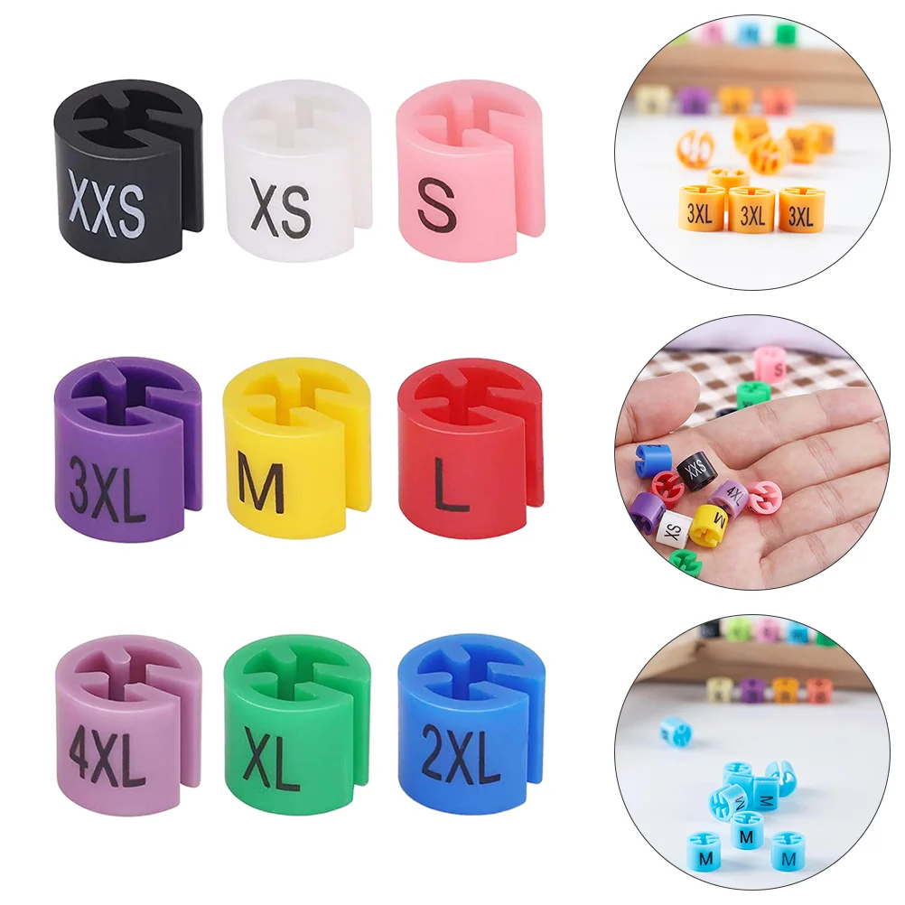 

180Pcs Plastic Clothes Hanger Size Markers Color-Coding Hanger Sizes Marker Kits