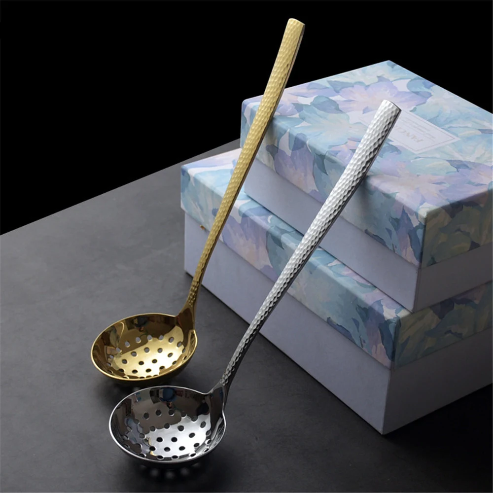 

304 Stainless Steel Skimming Spoon, Hot Pot Colander, Skimming Spoon Strainer, Knocking on the Textured Handle, Thicken Filter