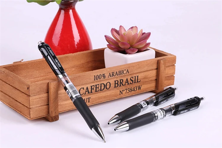 Deli 0,7mm Gel Pen Set versenkbare Presse Kugel Signatur Kugelschreiber schwarz für Schul büro schreiben Promotion Pen Station – Detail 13