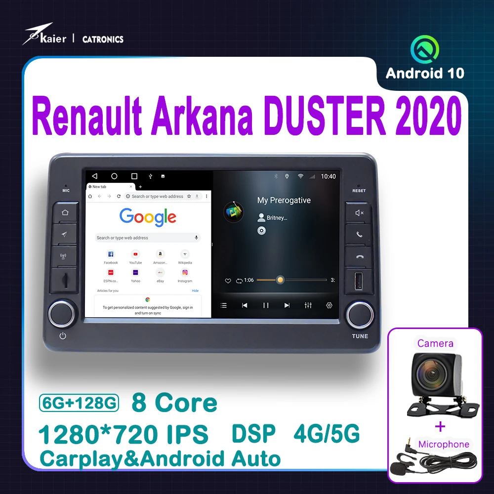 Android 10 OCTA CORE DSP For Renault Arkana DUSTER 2020 Car Dvd Player Stereo Radio Gps Navigation Multimedia Head-unit Video | Автомобили