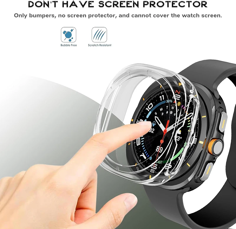 Premium TPU Hollow Case with Screen Protector for Galaxy Watch Ultra 47mm